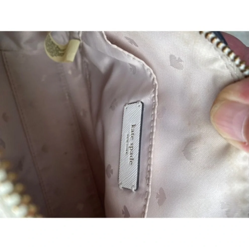 Kate Spade Raffia Straw White Leather‎ Crossbody Bag Woven Summer Resort